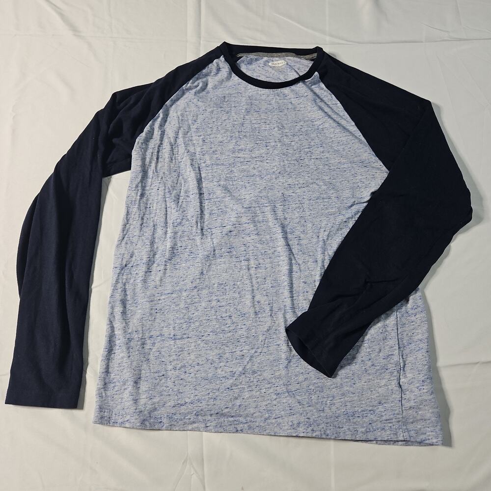 Old Navy Men's Raglan Soft- Washed Shirt Long Sleeves- Blue/Dark Blue - Medium